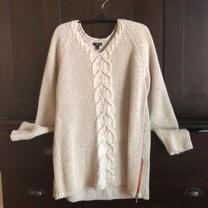Talbots Cream cable knit sweater